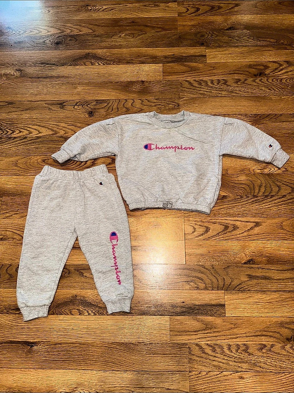 Champion Baby 18M Gray & Pink Matching Set